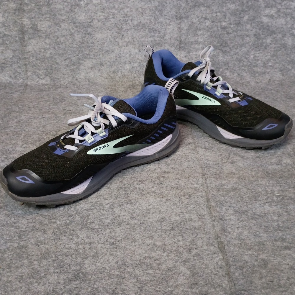 Brooks Women's 10.5 Cascadia 15 GTX Black Marlin Trail Running Waterproof Shoes - Picture 10 of 12